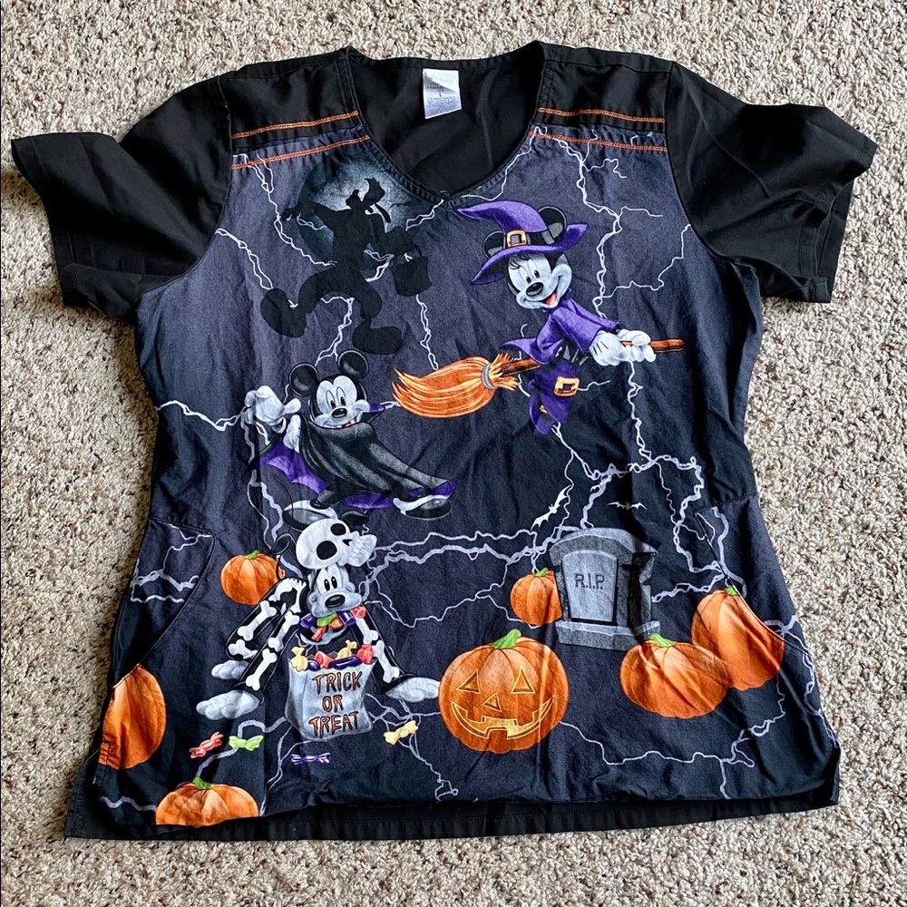 Disney Halloween Scrub Top